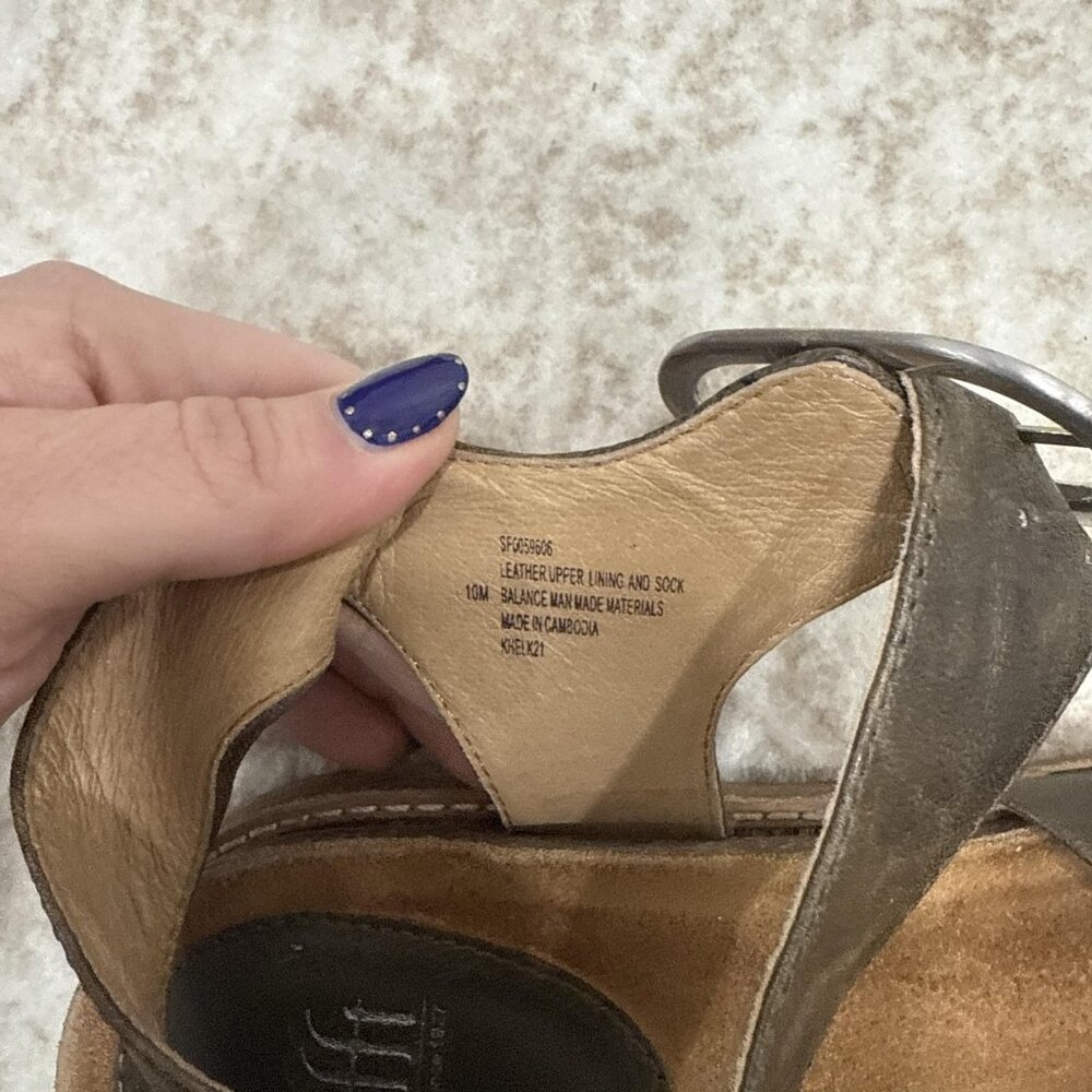Sofft Shoes Womens Size 10 Brown Leather Sandals Ankle Strap Comfort Cork Wedge - Picture 8 of 13